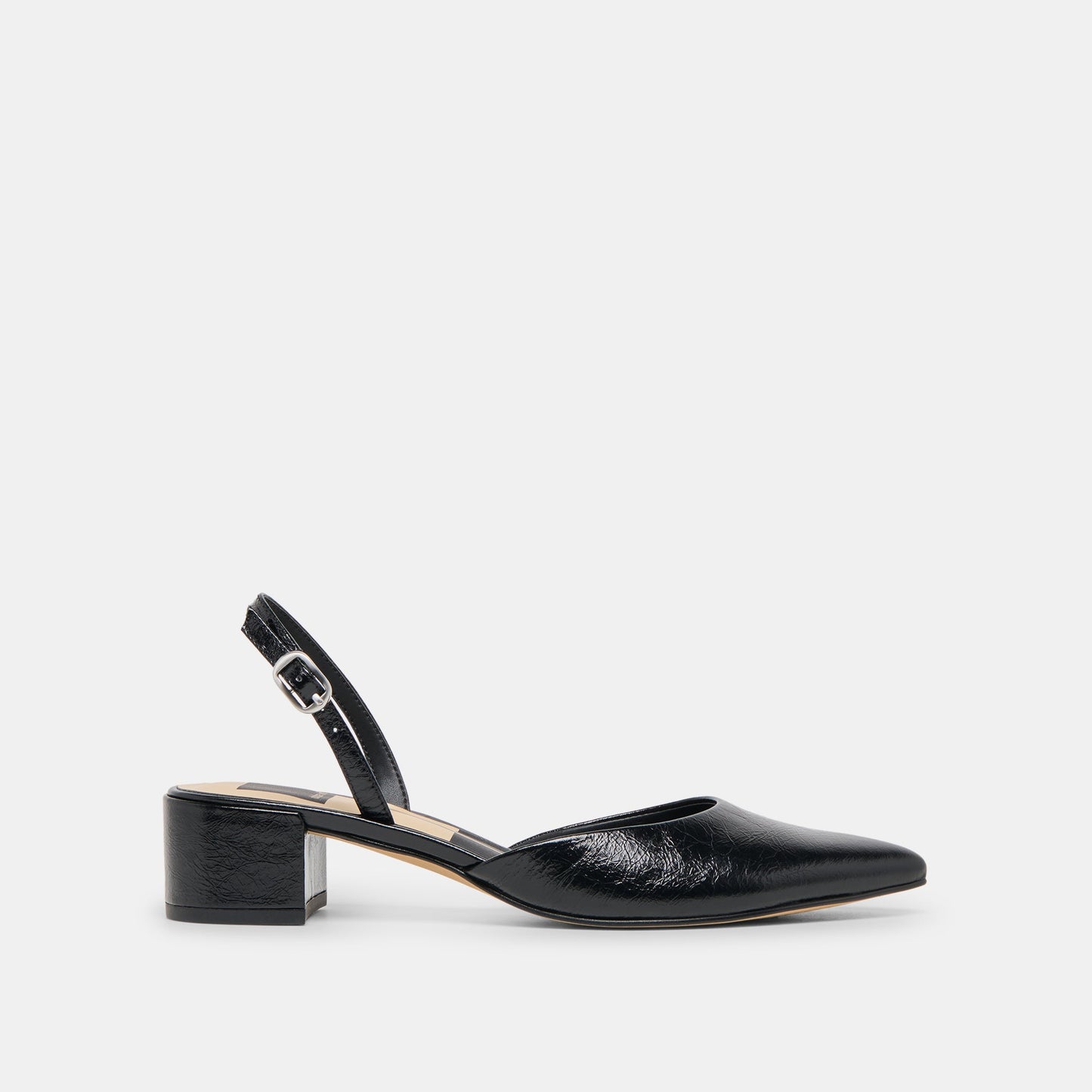 Carel Midnight Crinkle Patent Leather Heels - Dolce Vita