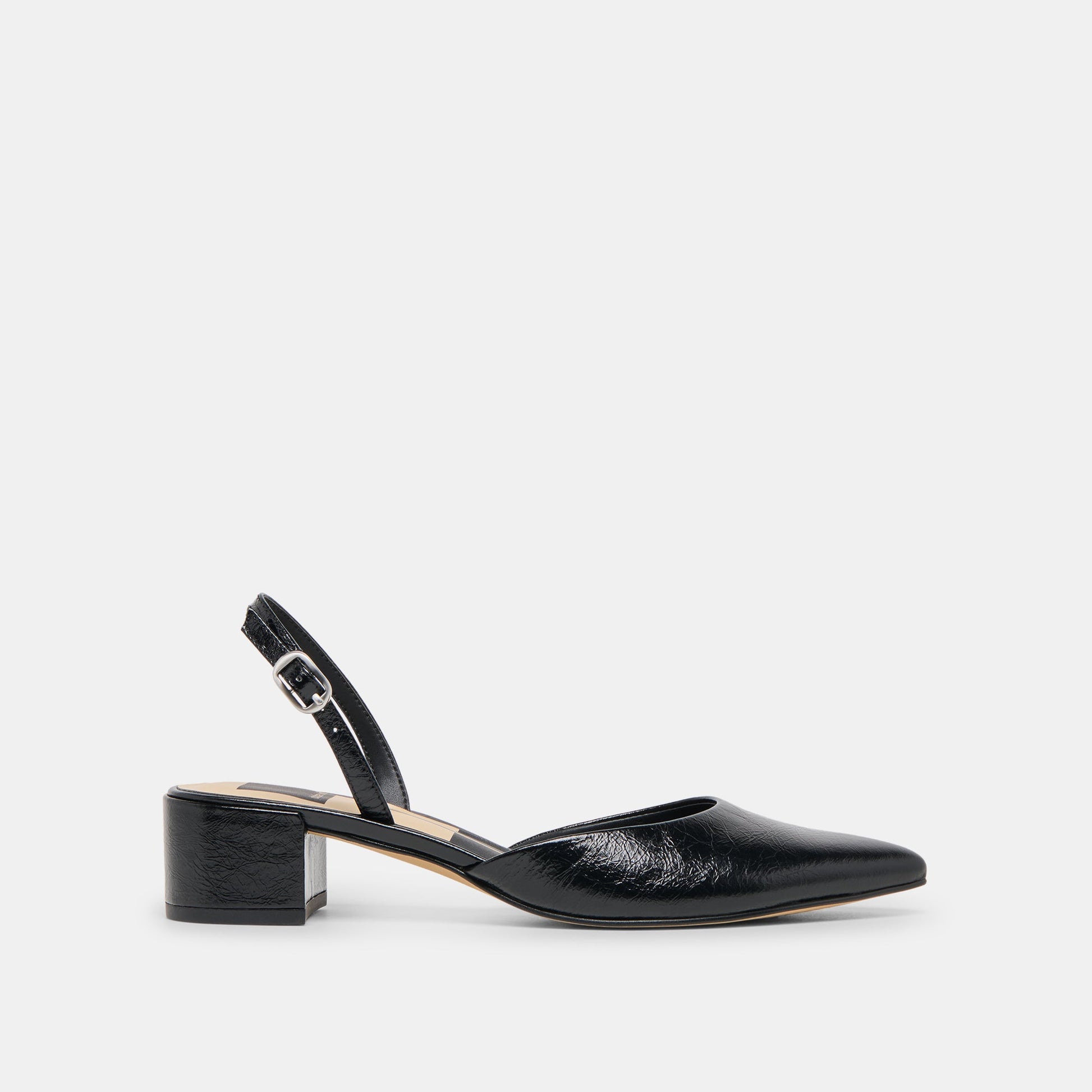 Carel Midnight Crinkle Patent Leather Heels - Dolce Vita