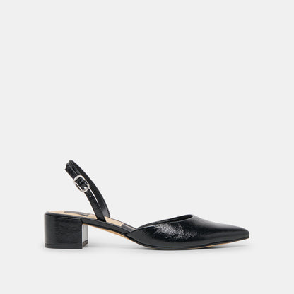 Carel Midnight Crinkle Patent Leather Heels - Dolce Vita