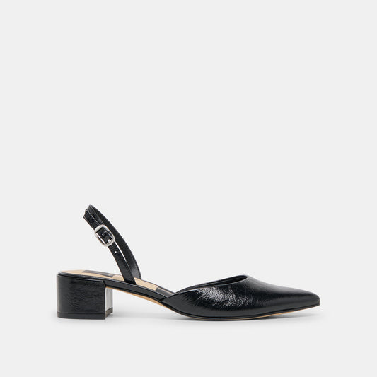Carel Midnight Crinkle Patent Leather Heels - Dolce Vita