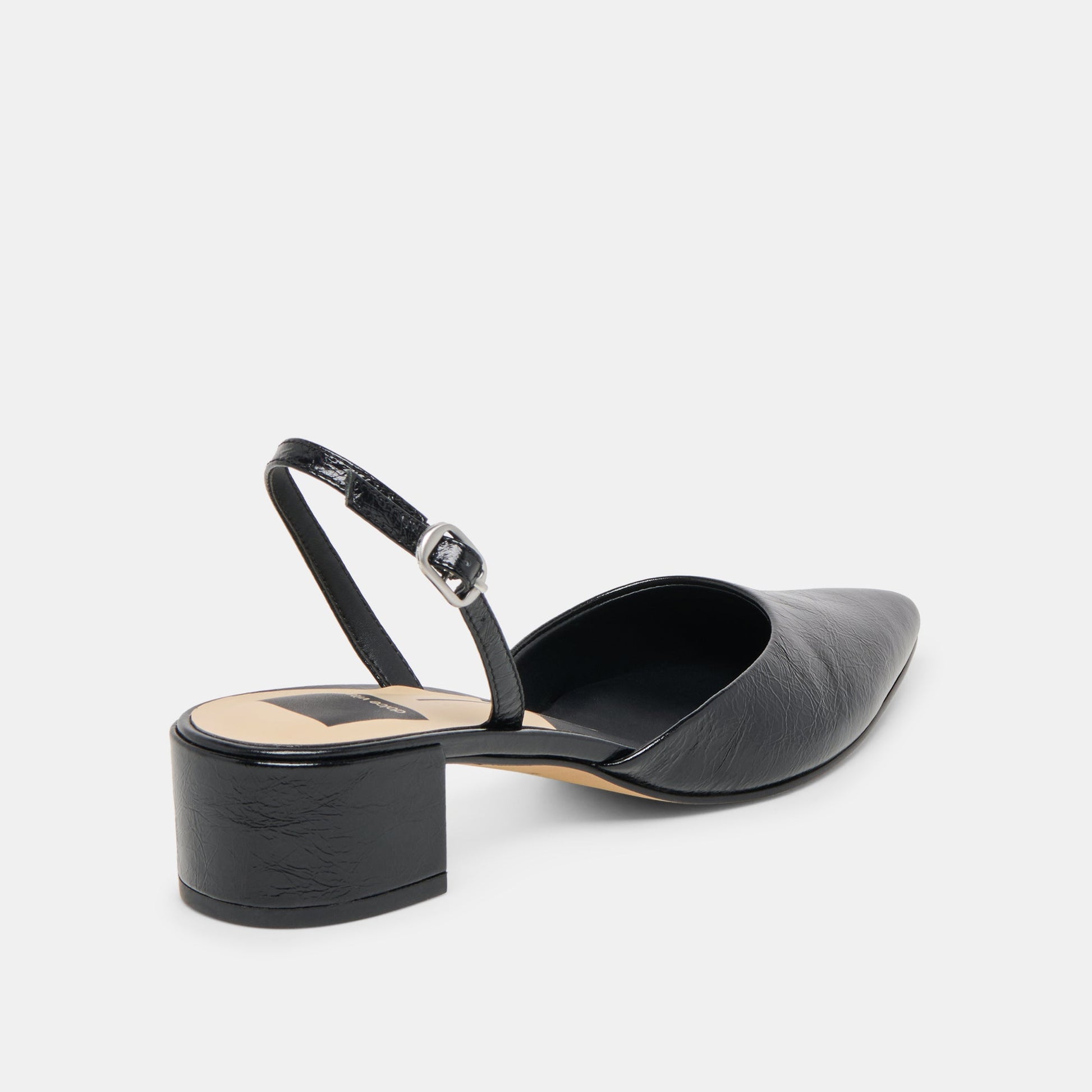 Carel Midnight Crinkle Patent Leather Heels - Dolce Vita