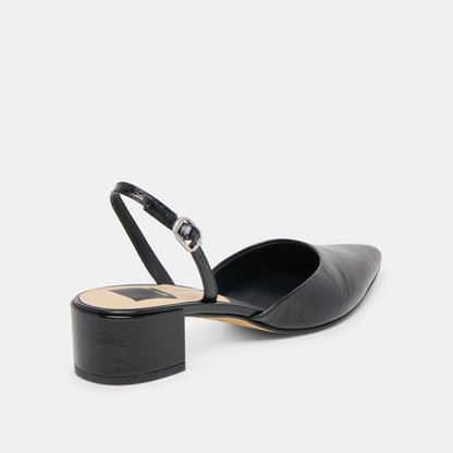 Carel Midnight Crinkle Patent Leather Heels - Dolce Vita