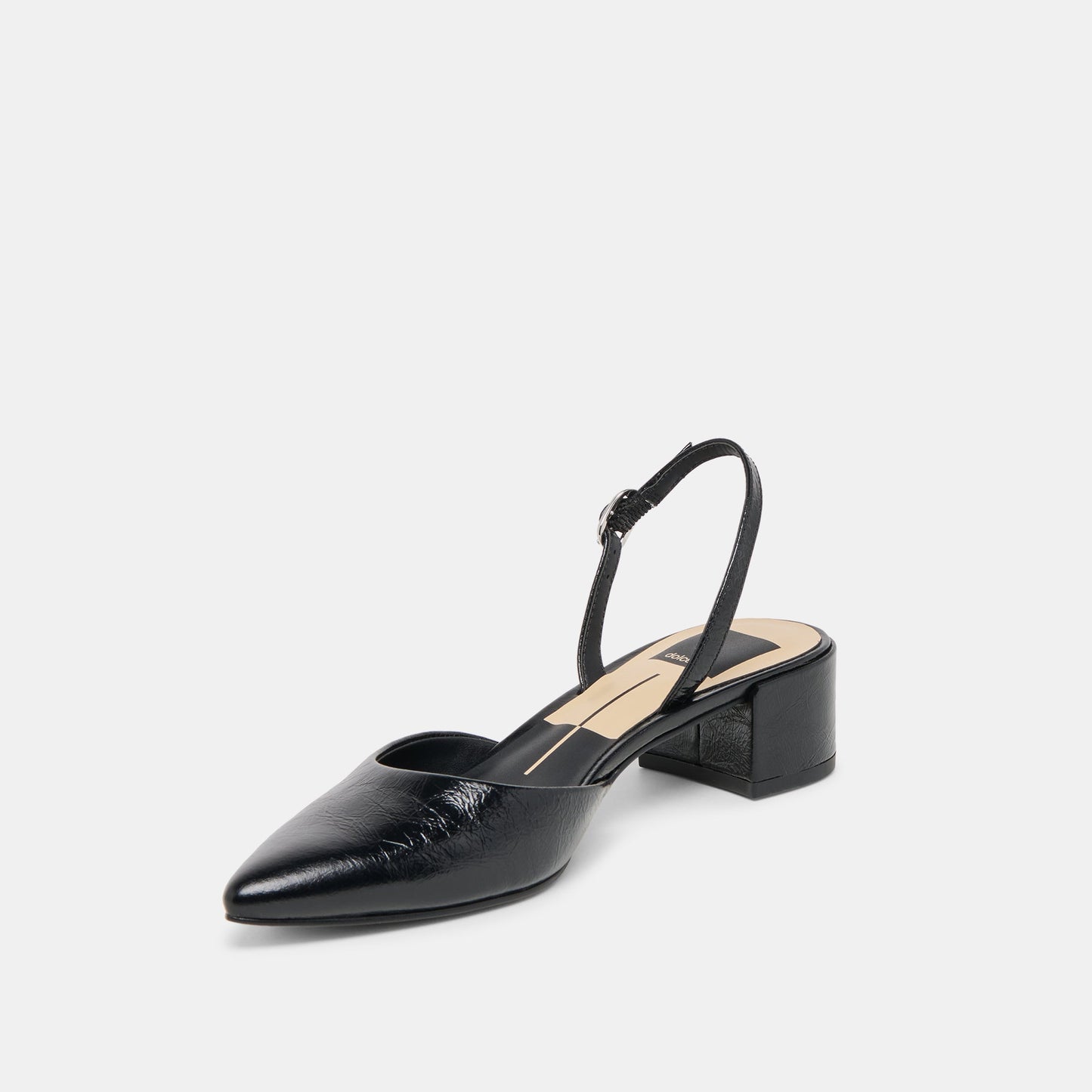 Carel Midnight Crinkle Patent Leather Heels - Dolce Vita