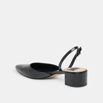 Carel Midnight Crinkle Patent Leather Heels - Dolce Vita
