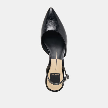 Carel Midnight Crinkle Patent Leather Heels - Dolce Vita