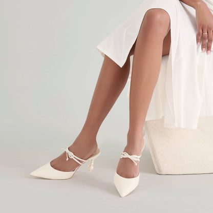 Klaire True White Leather Heels - Dolce Vita