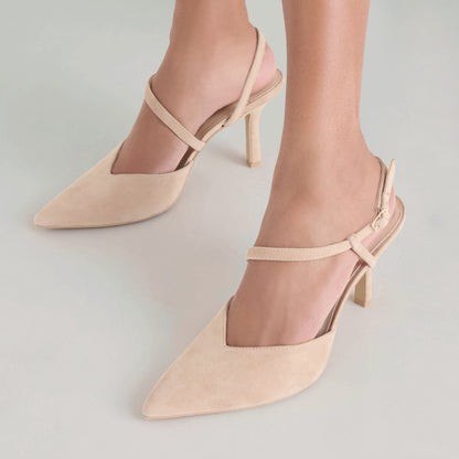 Kamra Camel Suede Heels - Dolce Vita