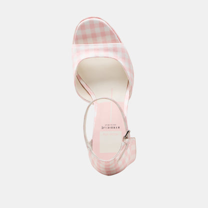Reyes X Byrdie Golf Pink Plaid Gingham Heels - Dolce Vita