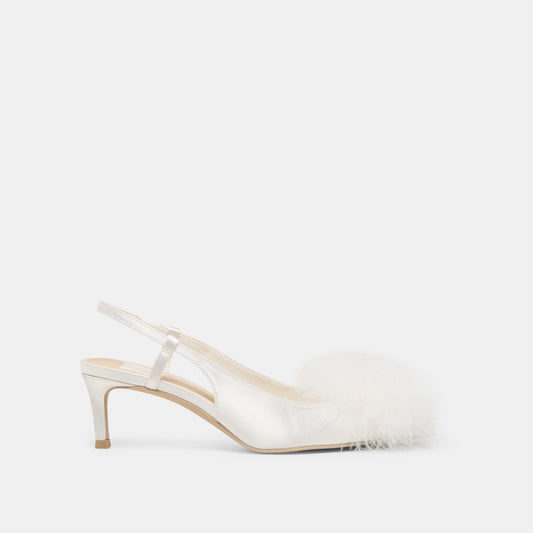 Kamy True White Satin Heels - Dolce Vita