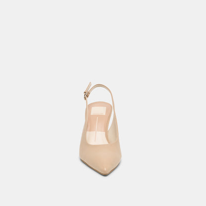 Elasi Beige Crinkle Patent Heels - Dolce Vita