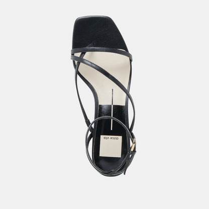 KARLOS SANDALS BLACK LEATHER - Dolce Vita