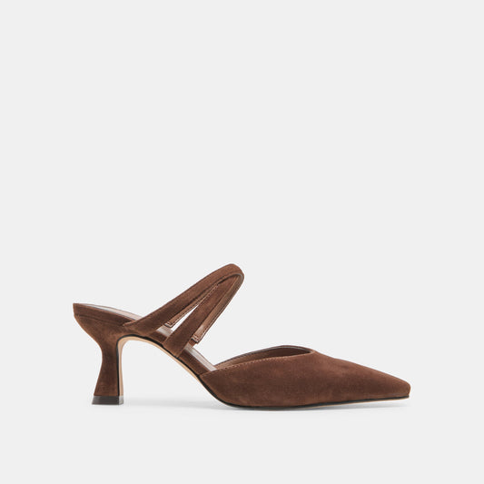 Linore Dk Brown Suede Heels - Dolce Vita