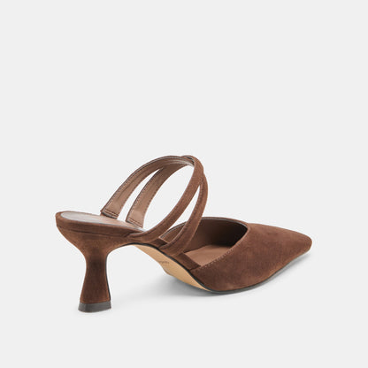 Linore Dk Brown Suede Heels - Dolce Vita
