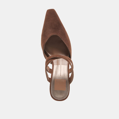 Linore Dk Brown Suede Heels - Dolce Vita
