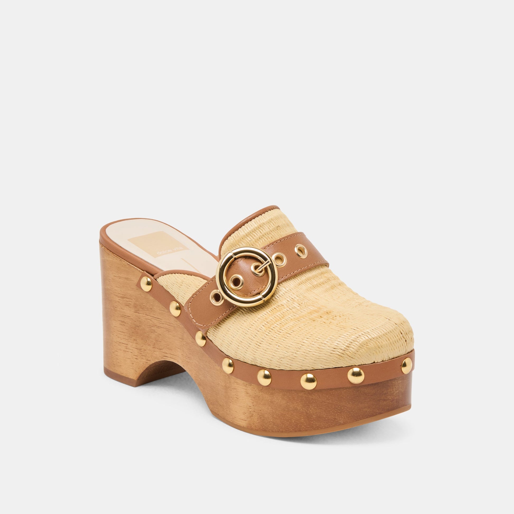 Debrah Lt Natural Raffia Clogs - Dolce Vita