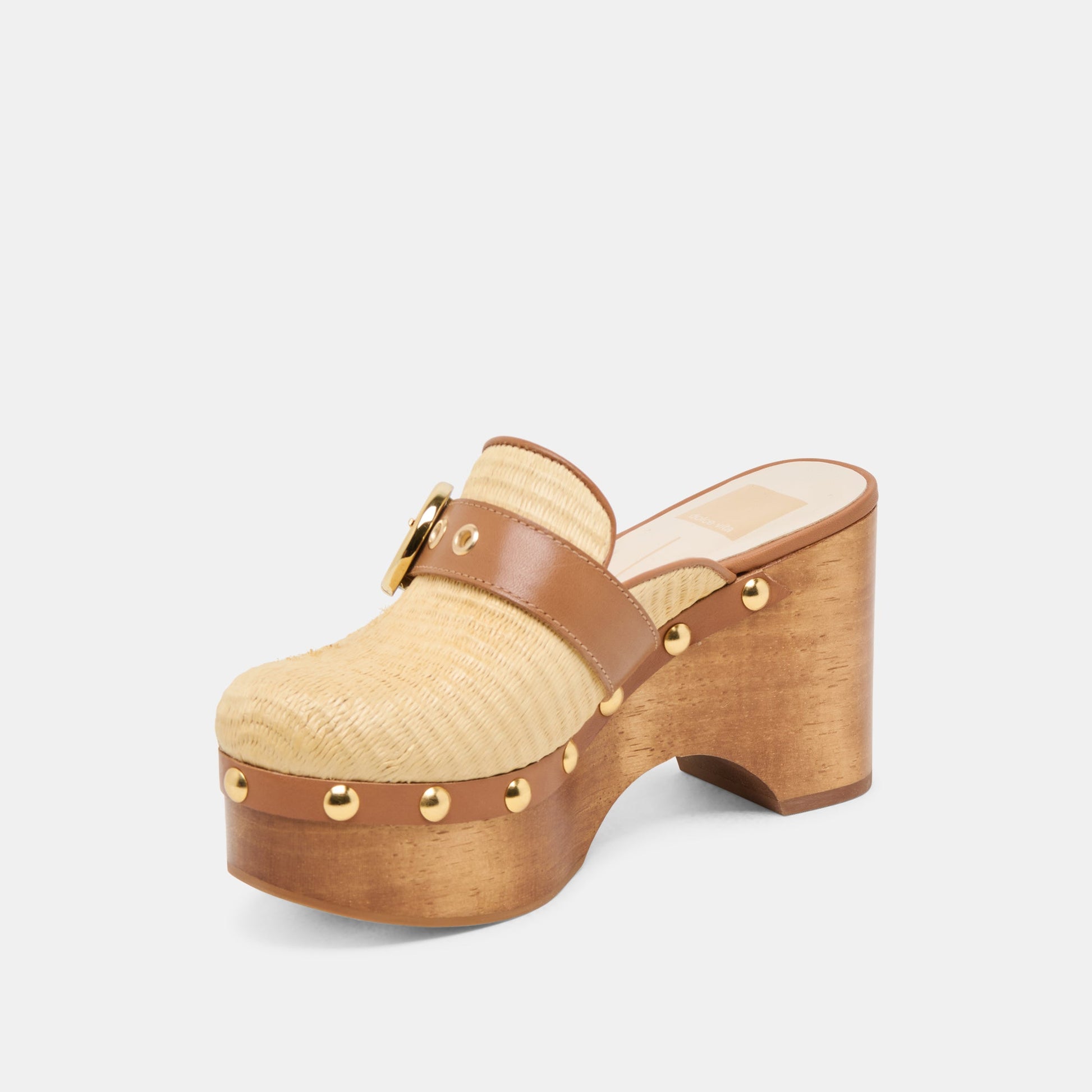 Debrah Lt Natural Raffia Clogs - Dolce Vita