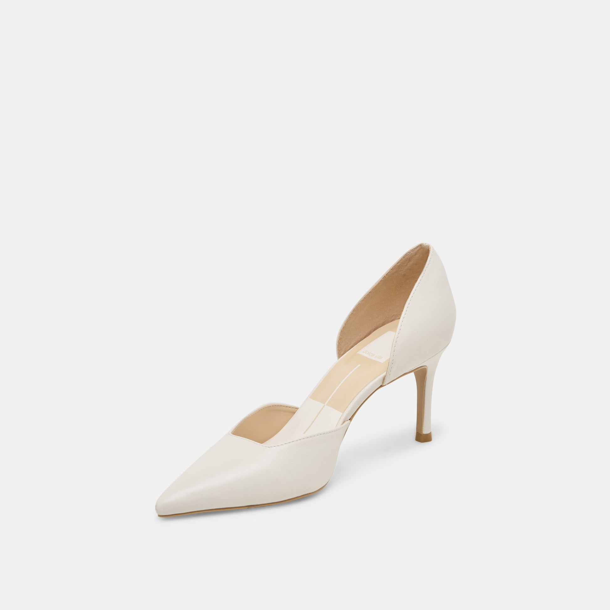ELOY HEELS WHITE LEATHER - Dolce Vita