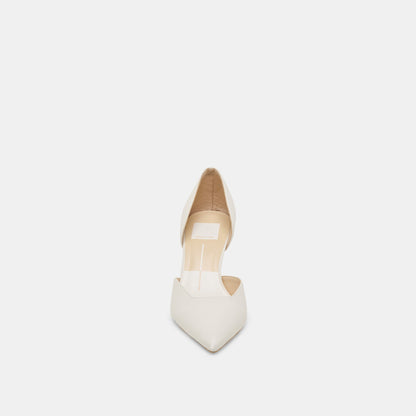 ELOY HEELS WHITE LEATHER - Dolce Vita