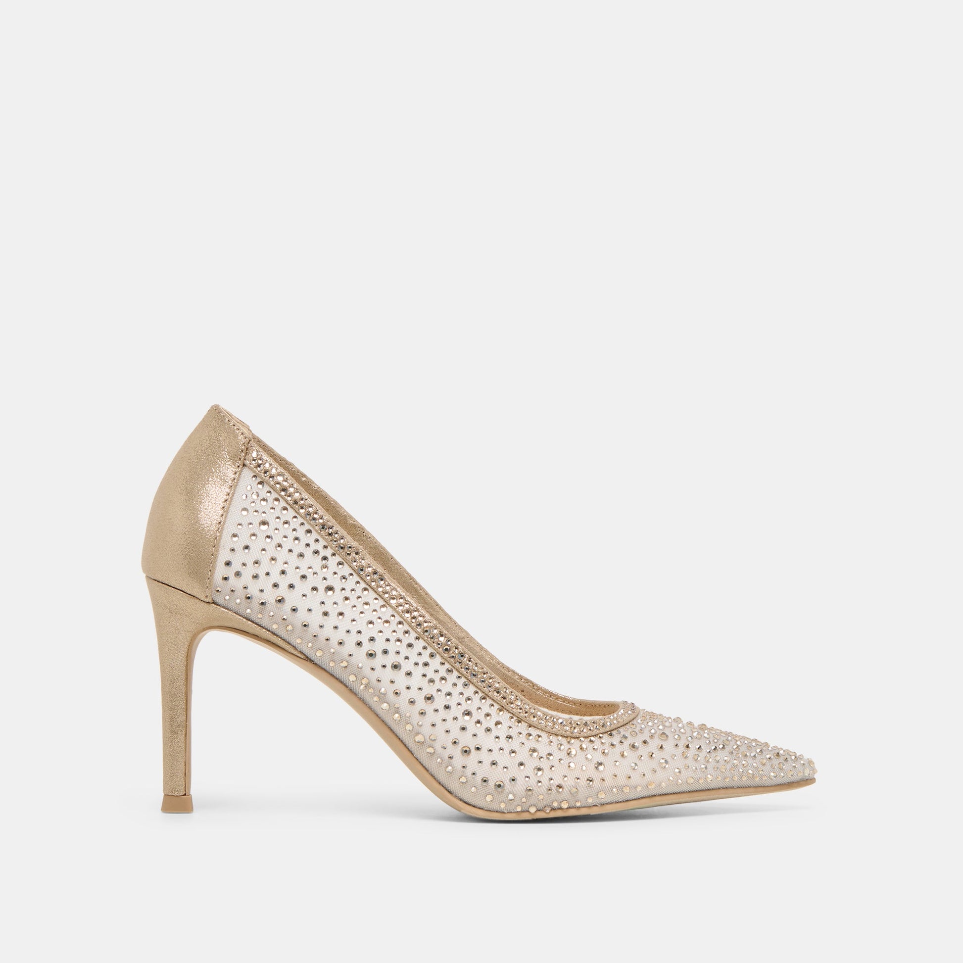 Kashe Crystal Lt Gold Mesh Heels - Dolce Vita