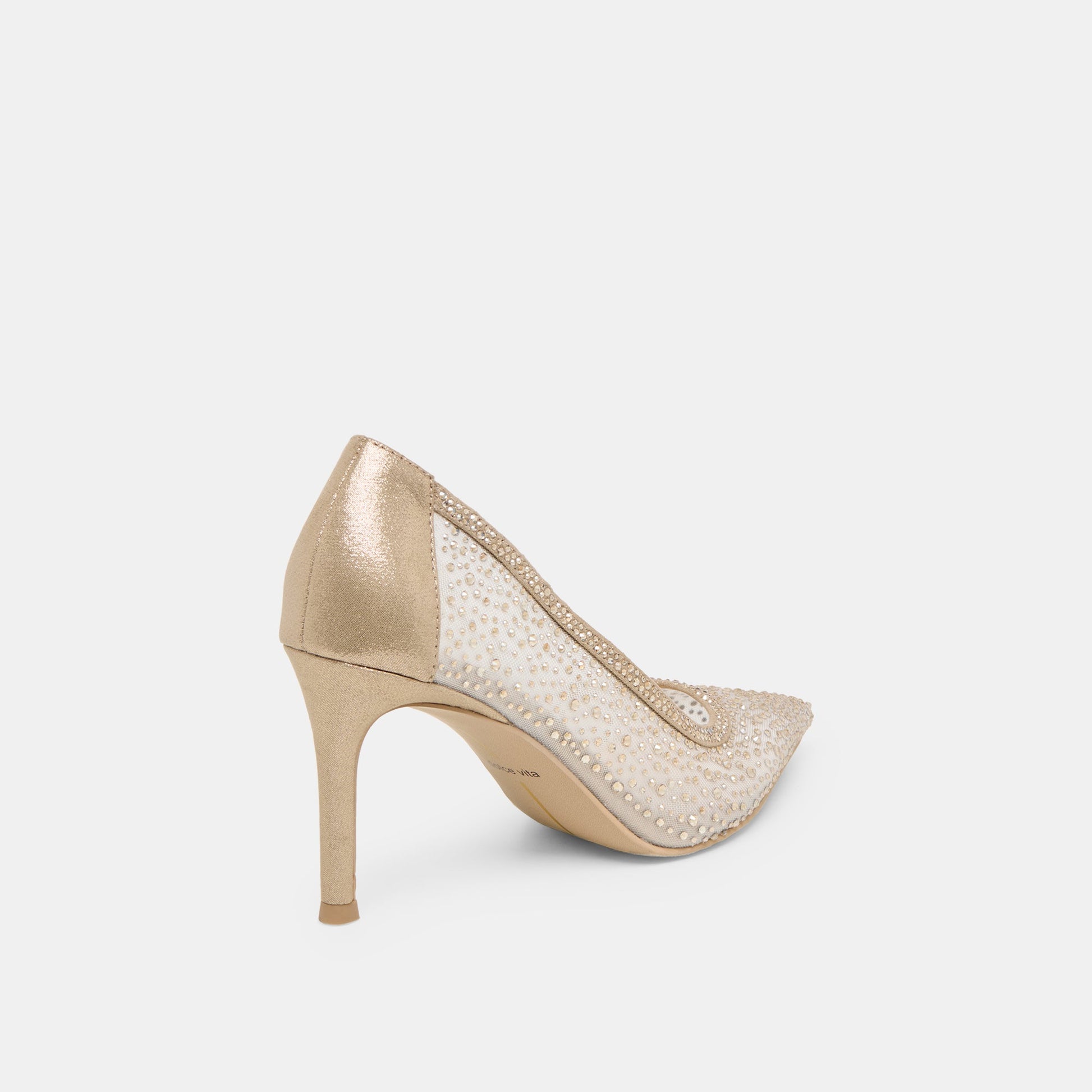 Kashe Crystal Lt Gold Mesh Heels - Dolce Vita