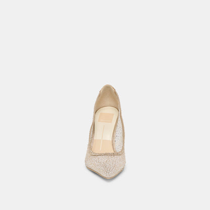 Kashe Crystal Lt Gold Mesh Heels - Dolce Vita