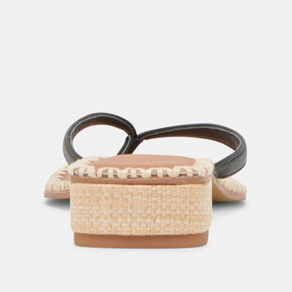 BARTY SANDALS BLACK LEATHER - Dolce Vita