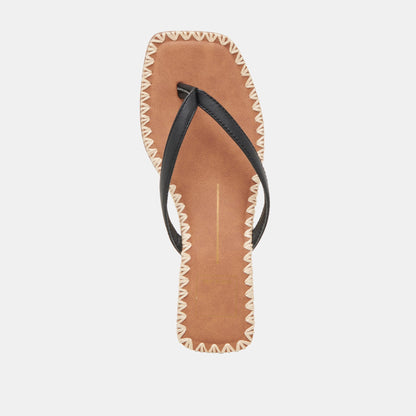 BARTY SANDALS BLACK LEATHER - Dolce Vita