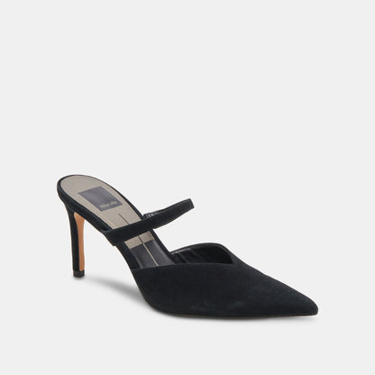 KANIKA WIDE HEELS ONYX SUEDE - Dolce Vita