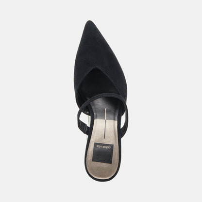 KANIKA WIDE HEELS ONYX SUEDE - Dolce Vita