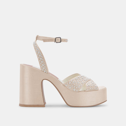 WESSI PEARL HEELS VANILLA PEARLS - Dolce Vita