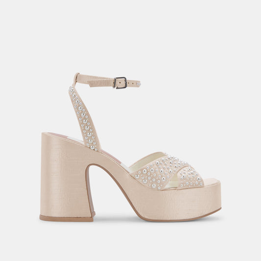 WESSI PEARL HEELS VANILLA PEARLS - Dolce Vita