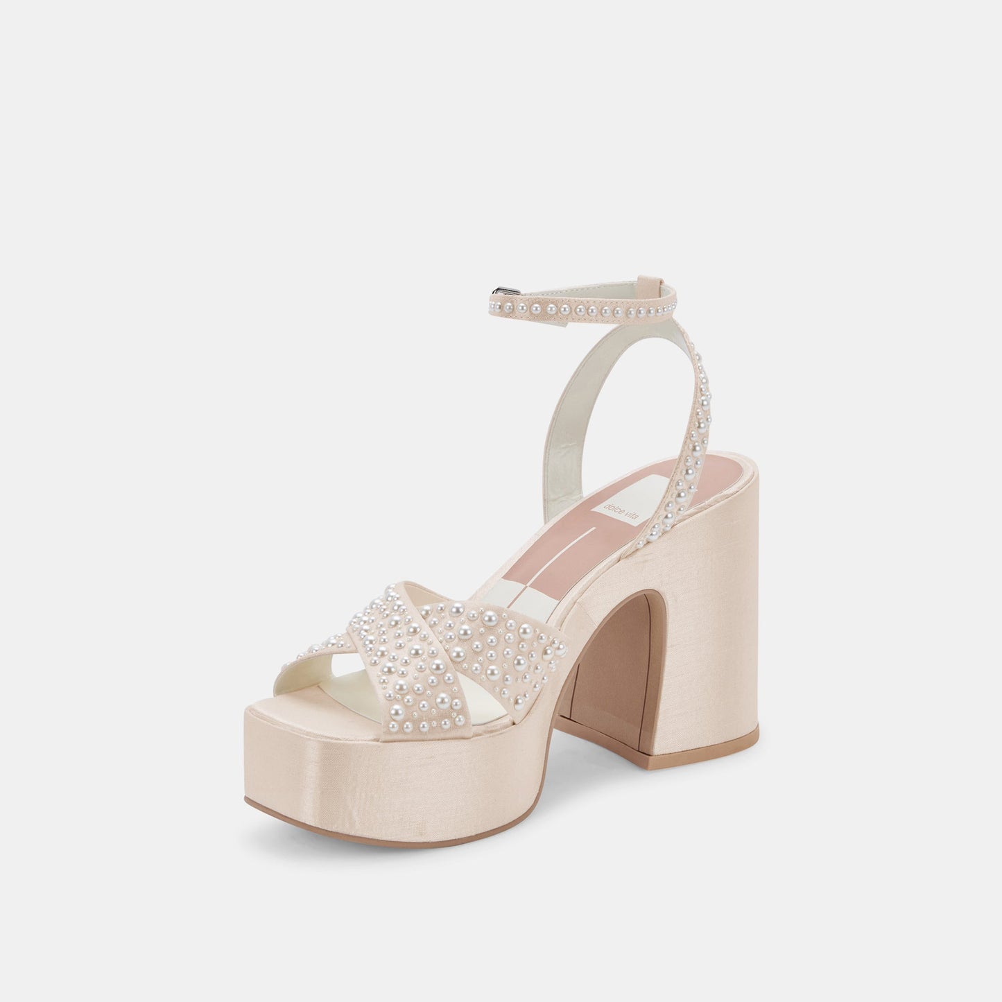 WESSI PEARL HEELS VANILLA PEARLS - Dolce Vita