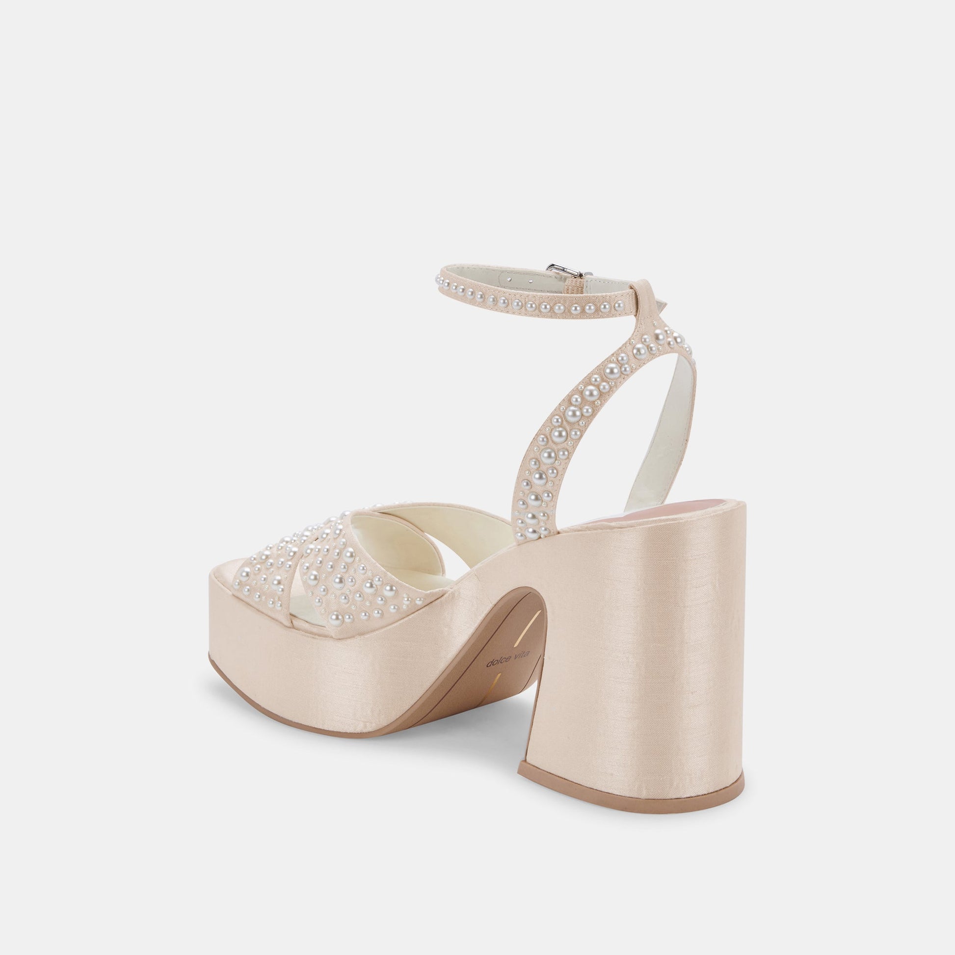WESSI PEARL HEELS VANILLA PEARLS - Dolce Vita