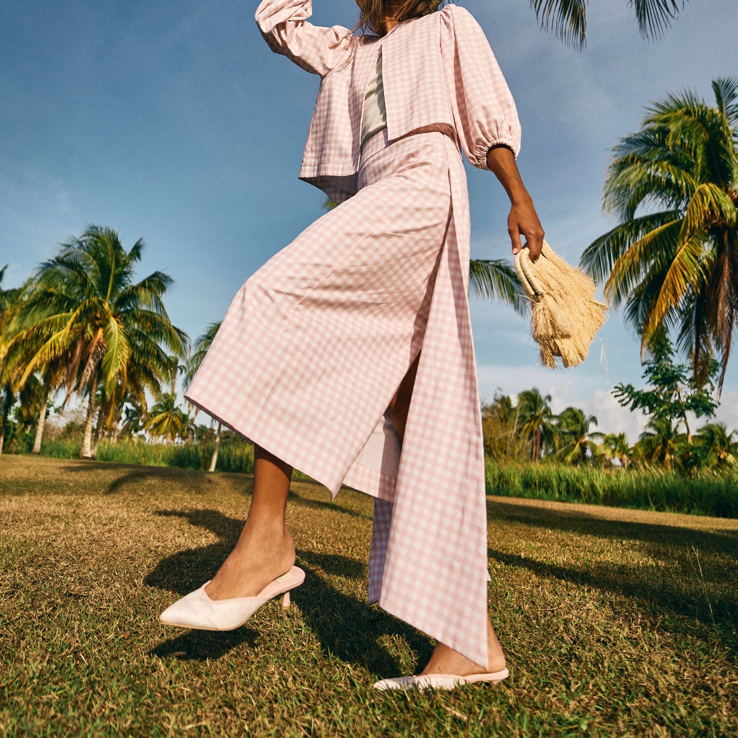 Cleo X Byrdie Gold Pink Floral Satin Heels - Dolce Vita