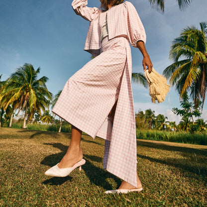 Cleo X Byrdie Gold Pink Floral Satin Heels - Dolce Vita