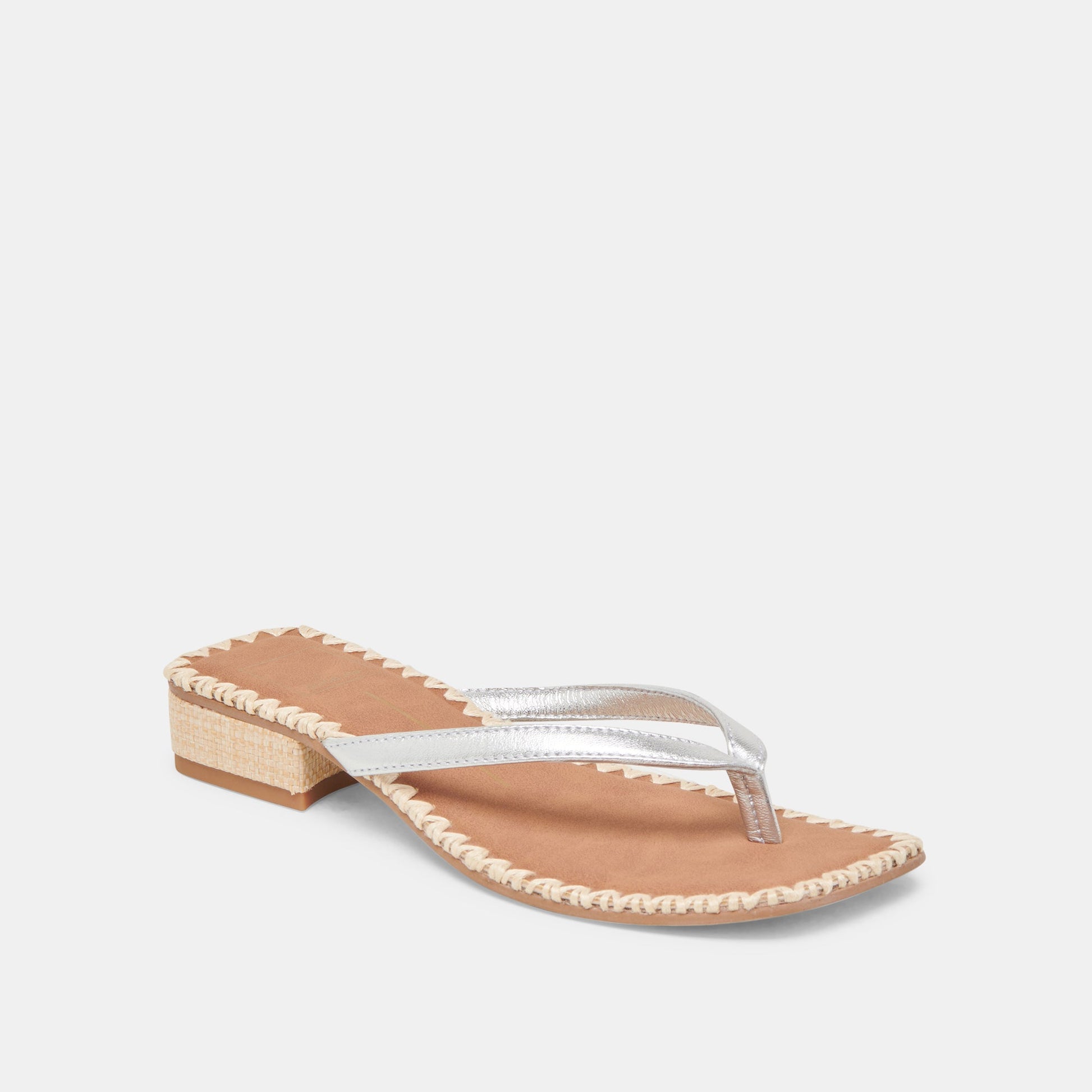 BARTY SANDALS SILVER METALLIC LEATHER - Dolce Vita