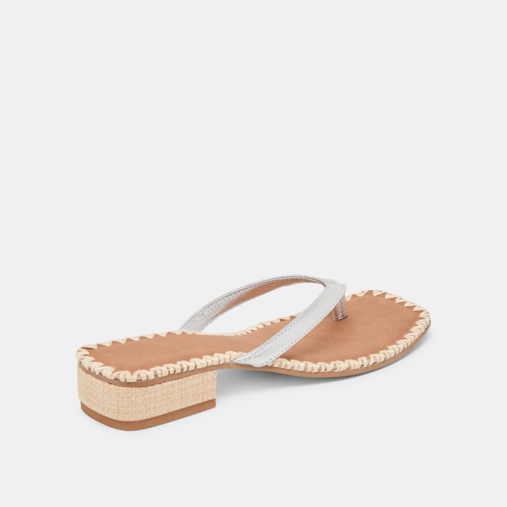 BARTY SANDALS SILVER METALLIC LEATHER - Dolce Vita