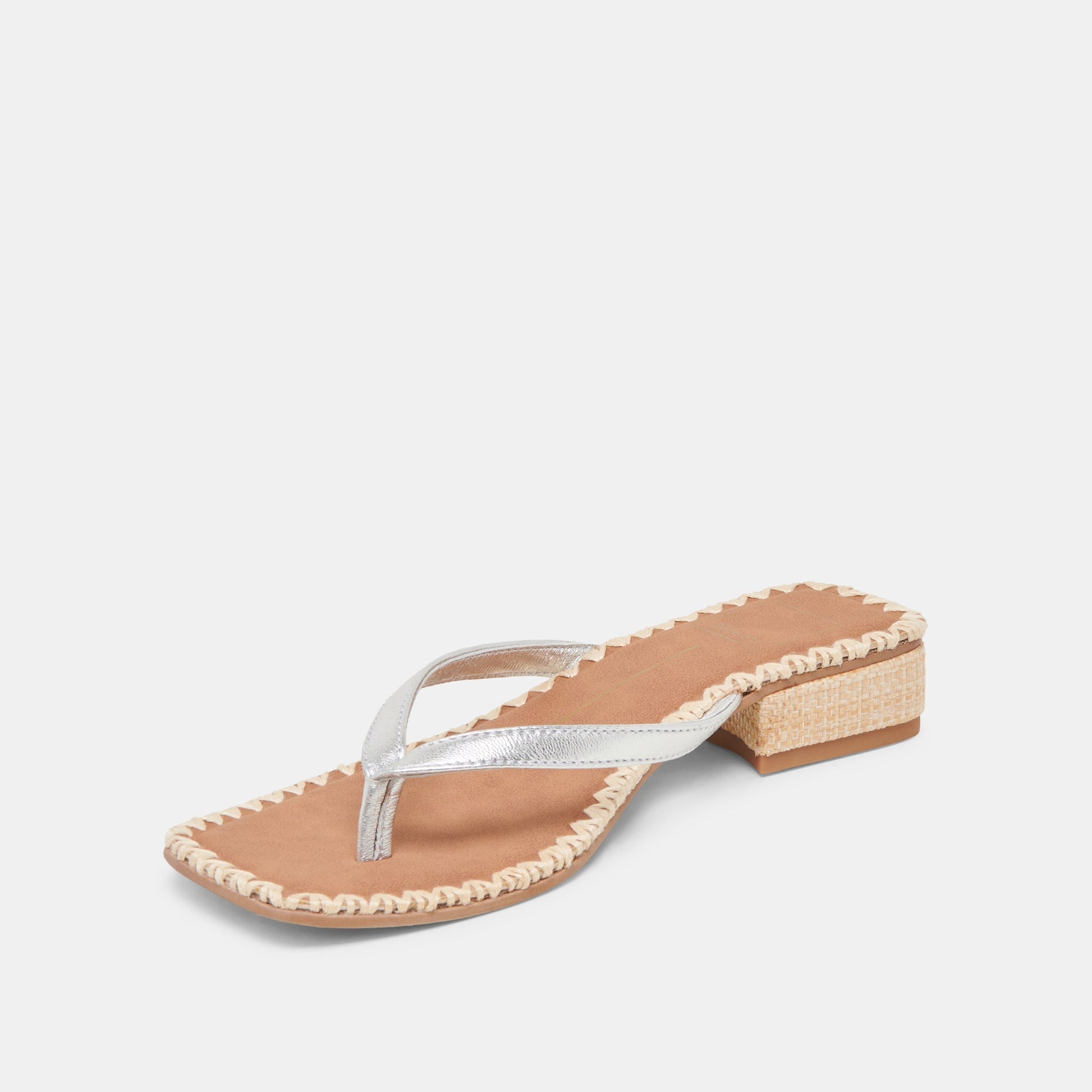 BARTY SANDALS SILVER METALLIC LEATHER - Dolce Vita