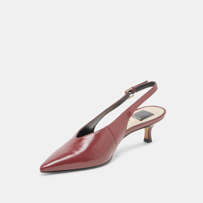 Alenna Oxblood Crinkle Heels - Dolce Vita