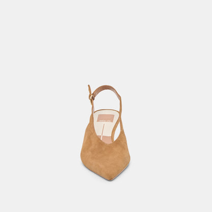 Alenna Lt Brown Suede Heels - Dolce Vita
