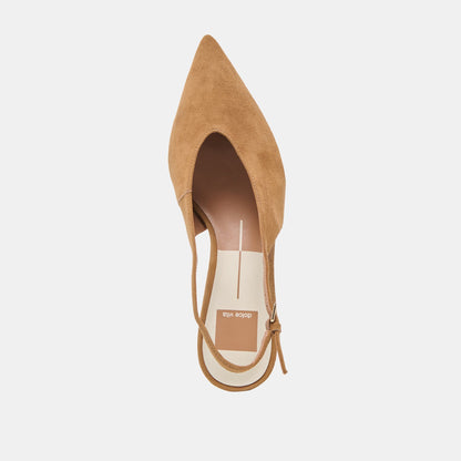 Alenna Lt Brown Suede Heels - Dolce Vita