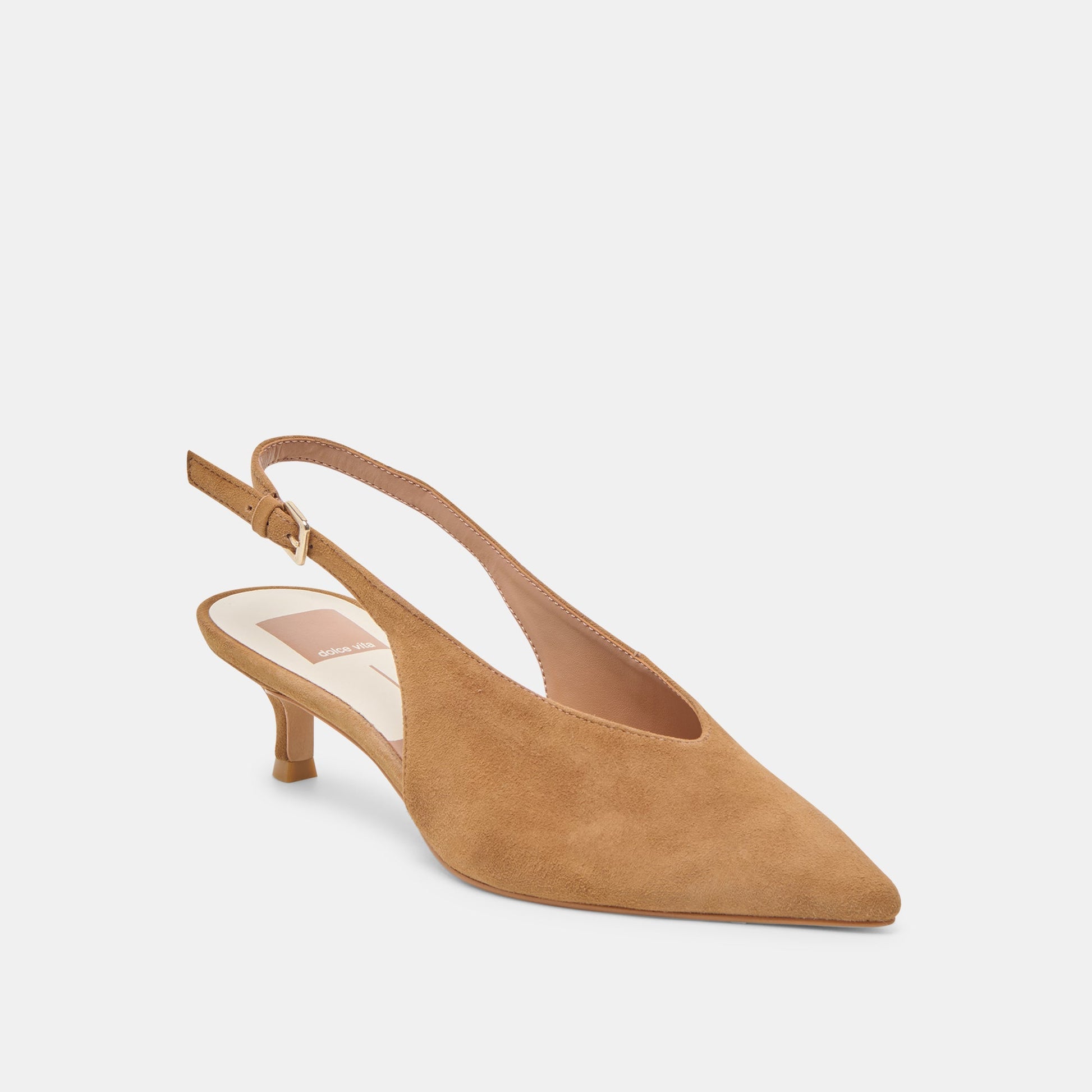 Alenna Lt Brown Suede Heels - Dolce Vita