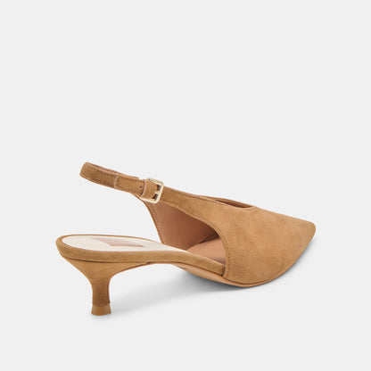 Alenna Lt Brown Suede Heels - Dolce Vita