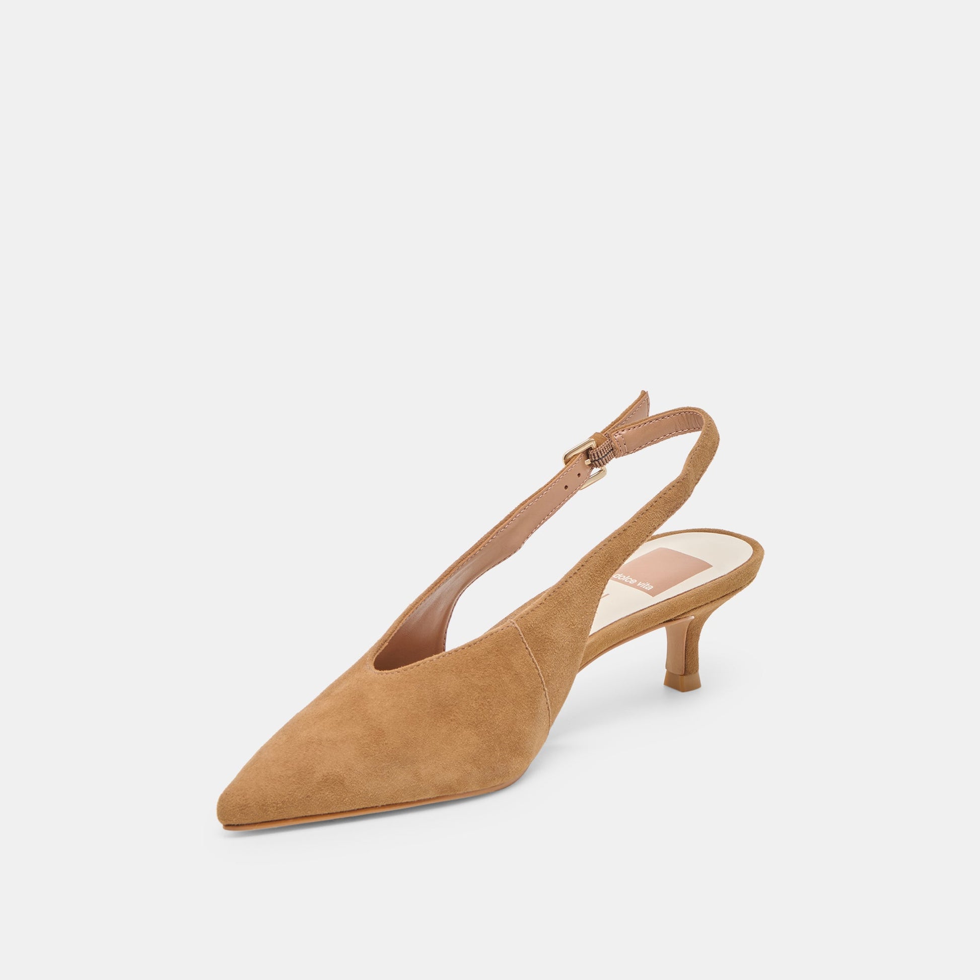 Alenna Lt Brown Suede Heels - Dolce Vita