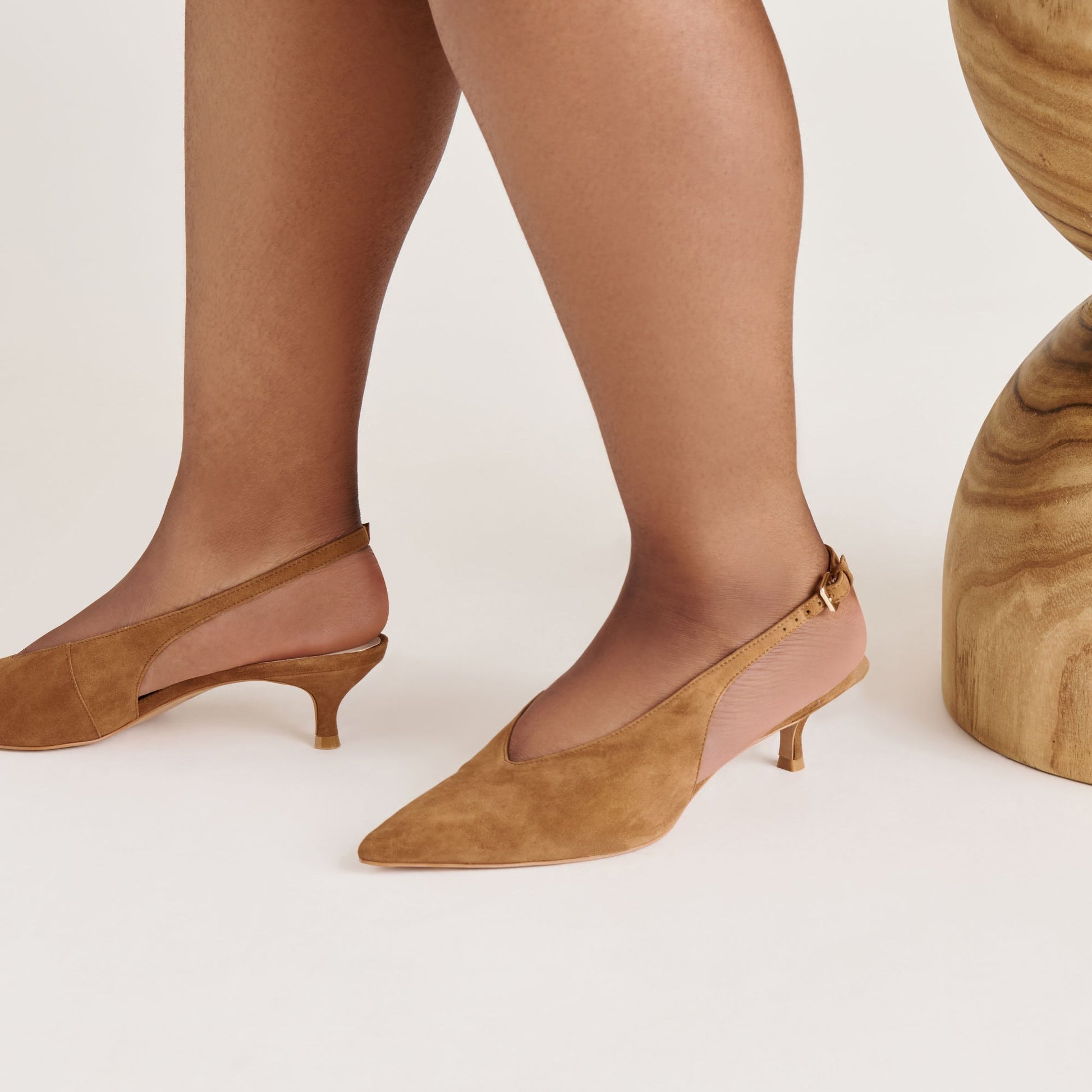 Alenna Lt Brown Suede Heels - Dolce Vita
