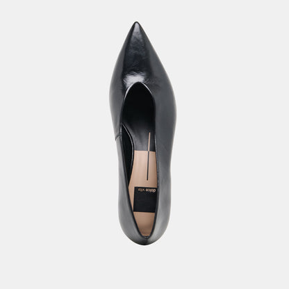 ALWYN HEELS MIDNIGHT CRINKLE PATENT - Dolce Vita