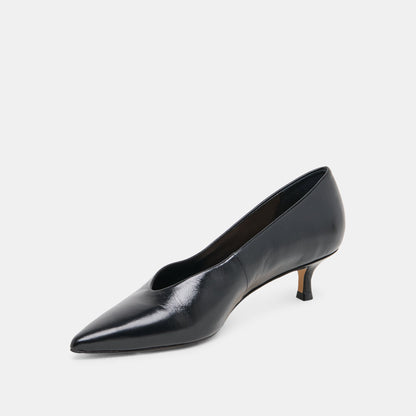 ALWYN HEELS MIDNIGHT CRINKLE PATENT - Dolce Vita