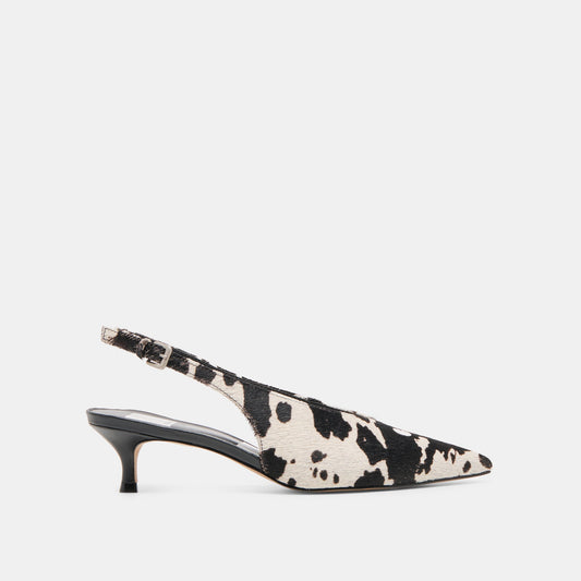 Alenna Black White Taurus Calf Hair Heels - Dolce Vita