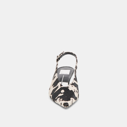 Alenna Black White Taurus Calf Hair Heels - Dolce Vita