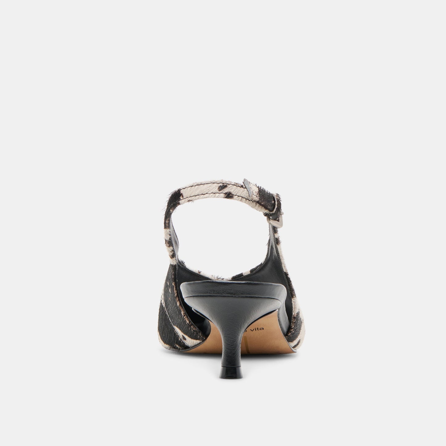 Alenna Black White Taurus Calf Hair Heels - Dolce Vita